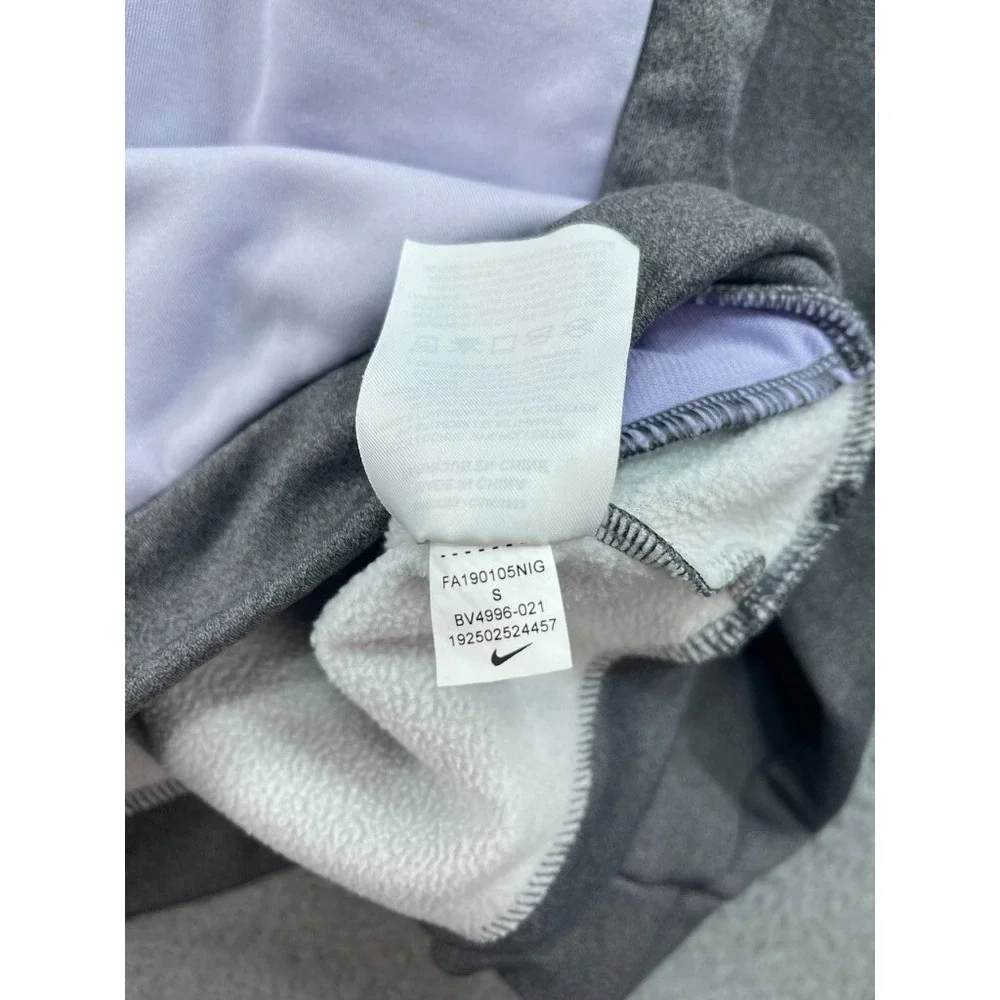 Nike Hoodie Small Gray White Blue Half Zip Color Block Pocket‎